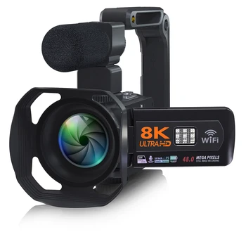 Видеокамера BingQianQian YouTube, камера 8K Ultra HDR, 48-Мегапиксельная потоковая цифровая видеокамера с сенсорным экраном
