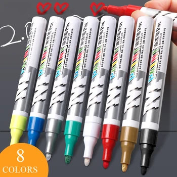Водонепроницаемый Маркер, Перманентная краска, Стационарные принадлежности для рисования, Металлическая ручка, Красочная ручка для подкраски протектора шины, Автомобильная шина