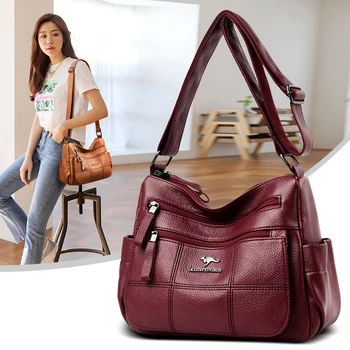 Высококачественная женская сумка, мягкая кожаная сумка через плечо, кошелек, роскошная сумка 2023, Брендовая дизайнерская женская сумка через плечо