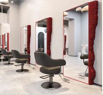Высококачественная модная парикмахерская, зеркальный стол, парикмахерская, специальное зеркало для одного и двойного пола, парикмахерская, INS чистая стрижка рыжих волос