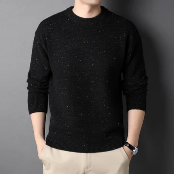 Высококачественный индивидуальный жаккардовый свитер, мужской осенне-зимний утолщенный свитер с круглым вырезом, модный повседневный корейский пуловер