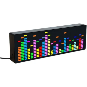 Готовые светодиодные индикаторы музыкального спектра и ритма Датчик голоса 1624 RGB Индикатор уровня атмосферы VU Метр с дисплеем часов