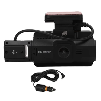 Двойной видеорегистратор Автомобильный видеорегистратор с широким углом обзора 170 ° для безопасного вождения 3,0-дюймовый IPS-экран для автомобилей