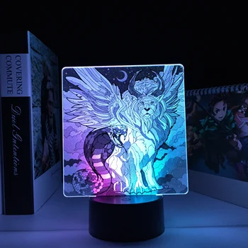 Двухцветная лампа со Львом и Змеей Коба, аниме-фигурка, светодиодный ночник для детской спальни, декор, подарок на День рождения, Легкий Красочный подарок для животных