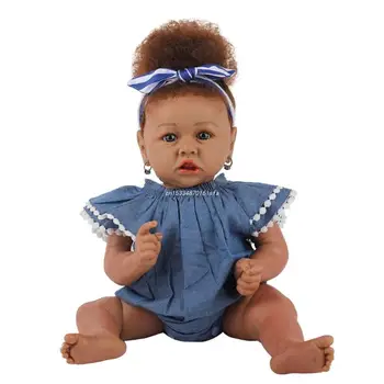 Девочка для куклы 58 см/23 дюйма, ухаживающая за куклой, реалистичное мягкое силиконовое тело ручной работы для детей с открытыми глазами, челнок