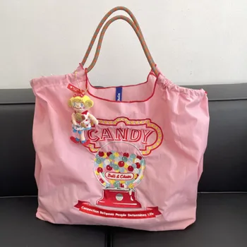 Дизайнерская сумка с вышивкой 2023 Новая женская сумка из ткани Оксфорд, вышитая нейлоновая сумка для покупок, портативная сумка через плечо