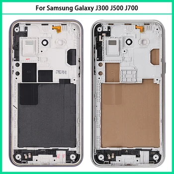 Для SAM Galaxy J3 J5 J7 2015 J300 J500 J700 Пластиковая Средняя Рама Шасси Задняя Крышка Батарейного Отсека Задняя Дверь Корпус Батарейного Отсека