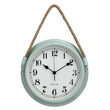 Европейские Тихие Модные Настенные часы для гостиной, цифровые Ретро Простые Металлические часы, Креативные Настенные часы на веревке Shi Ying