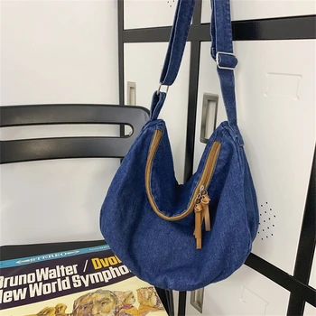 Женская модная сумка для покупок, дизайнерские сумки через плечо для женщин 2023, джинсовая сумка через плечо, женская повседневная сумка-тоут, Новая сумка-мессенджер Sac