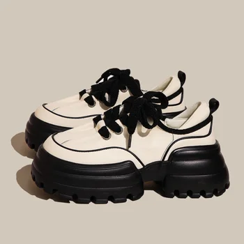 Женская обувь на платформе, женская обувь для жареного уличного черного хлеба, женская обувь 2023, осень, новый стиль, обувь для папы, модные брендовые повседневные кроссовки, женские
