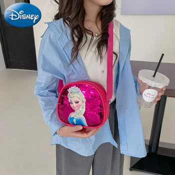 Женская сумка Disney, расшитая блестками, сумка-тоут принцессы Эльзы для девочек, многофункциональная сумка из искусственной кожи, подарок на день рождения, сумочка для девочки