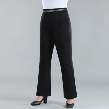 женские брюки большого размера, тренировочные леггинсы-капри для женщин с карманами, черные спортивные брюки, модельные брюки с высокой талией, рабочие брюки