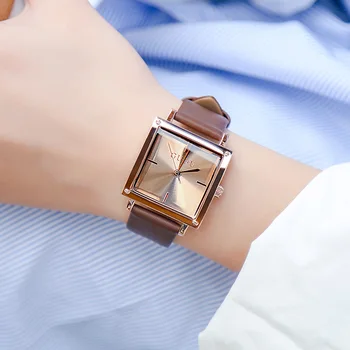 Женские часы кожаные квадратные, индивидуальность, модные кварцевые часы в диком простом стиле, водонепроницаемые женские часы