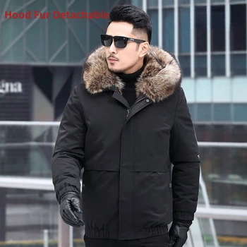 Зимние мужские куртки из искусственного меха, Зимние пальто, съемная подкладка