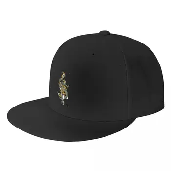 Изготовленная на заказ бейсболка с комбинацией змеиного меча, Плоская спортивная бейсболка, Женская Мужская регулируемая шляпа для папы в стиле хип-хоп