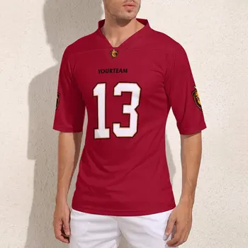 Изготовленные на заказ красные футбольные майки Tampa Bay № 13, мужская стильная команда по регби, футболки для футбола колледжа на заказ