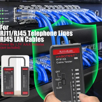 Измеритель для проверки телефонной линии HT812A, тестер сетевого кабеля, устройство для поиска телефонной и сетевой линии, тестер RJ11, RJ45
