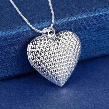 Изысканное роскошное Серебряное ожерелье с подвеской в виде романтической фоторамки в виде сердца для женщин, модные вечерние свадебные украшения, подарки для пары