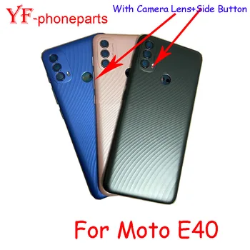 Качество AAAA для Motorola Moto E40 Задняя крышка батарейного отсека с объективом камеры + запчасти для ремонта корпуса боковой кнопки