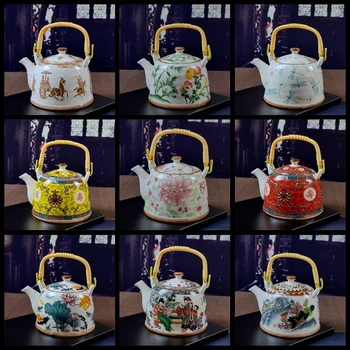 Китайский Фарфоровый чайник с сеткой для ситечка Большой Емкости 500900 МЛ Традиционный китайский Ретро Керамический Чайный сервиз