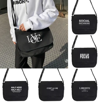 Корейская сумка-мессенджер, модная текстовая буква, повседневная большая сумка, студенческие школьные сумки для девочек-подростков, сумка через плечо, сумки через плечо для женщин