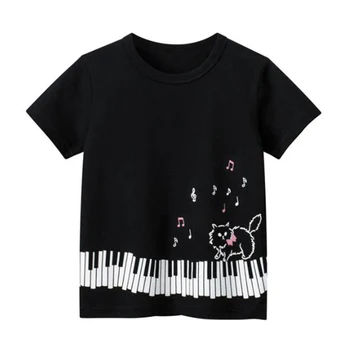 Летние хлопковые топы для девочек, модные детские футболки для дня рождения принцессы
