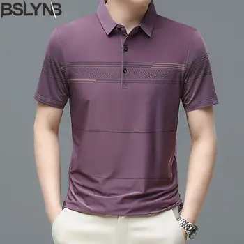 Летняя мужская тонкая быстросохнущая рубашка поло, мужская футболка с воротником, повседневные деловые топы
