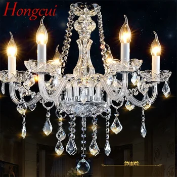 Люстра в европейском стиле Hongcui, светодиодные подвесные светильники в виде свечей, роскошные светильники для домашнего декора, Вилла, Холл