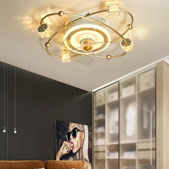 Люстры, новый декор спальни в скандинавском стиле 2023 года, светодиод для потолочного вентилятора, подвесной светильник, ресторан, столовая, пульт дистанционного управления
