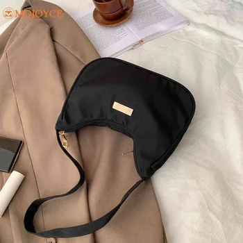 Маленькая сумочка в виде полумесяца, женская нейлоновая однотонная ручная сумка, дизайнерские сумки с блестками, женская сумка через плечо, женская сумка для покупок, сумка-тоут, кошелек
