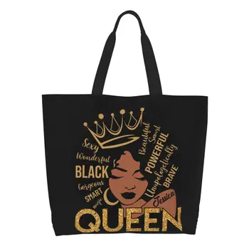 Милые сумки для покупок на день рождения, черные женские сумки-тоут, многоразовые сумки для покупок, холщовая сумка для покупок