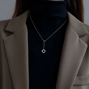 Модное ожерелье с полой нерегулярной подвеской-кисточкой для женщин, Ювелирные украшения, Цепочка для свитера, подарок для девушки
