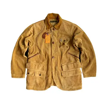 Мужская вельветовая куртка с множеством карманов, светло-желтая, свободного покроя, рабочая одежда для охоты и сафари, винтажная дизайнерская одежда, весна-осень