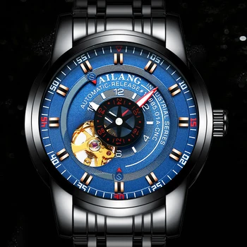 Мужские часы Tourbillon Skeleton, крутые механические наручные часы для мужчин, водонепроницаемые Автоматические мужские деловые часы, полностью стальные мужские часы