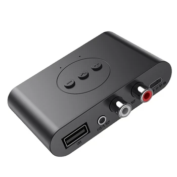 Музыкальный приемник Bluetooth NFC U Диск RCA 3,5 мм AUX USB Стерео Музыкальный беспроводной адаптер с микрофоном для усилителя динамика