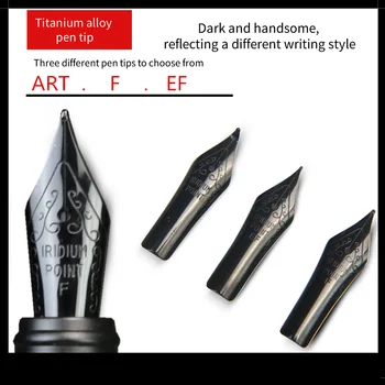 наконечник перьевой ручки из черного титанового сплава Изогнутый Art F 0,5 мм EF 0,38 мм