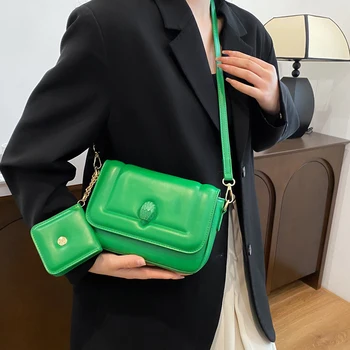 Новая женская квадратная сумка Однотонный кошелек для монет из искусственной кожи Модная Универсальная Регулируемая женская сумка через плечо большой емкости