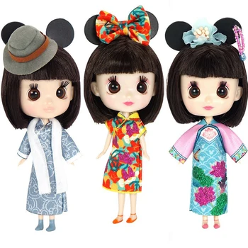 Новая мини-кукла 12 см Cute Face 4D Wink Eyes, милая девушка в одежде, традиционные китайские Женские куклы-игрушки