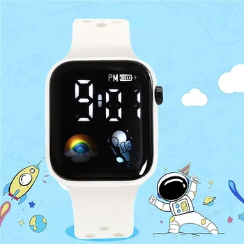 Новые Светодиодные Электронные Часы Rainbow Astronaut Square Спортивные Часы Студенческие Детские Светящиеся Цифровые Наручные Часы Reloj Mujer Clock
