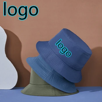 Новый летний принт с логотипом Унисекс, Быстросохнущие кепки-ведра, Уличная женская однотонная Уф-шляпа Рыбака для мужчин, Дышащая Панама