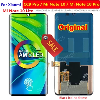 Оригинальный AMOLED для Xiaomi Mi CC9 Pro Note 10 ЖК-дисплей с сенсорным экраном и цифровым преобразователем в сборе Note 10 Lite Стеклянный датчик Pantalla
