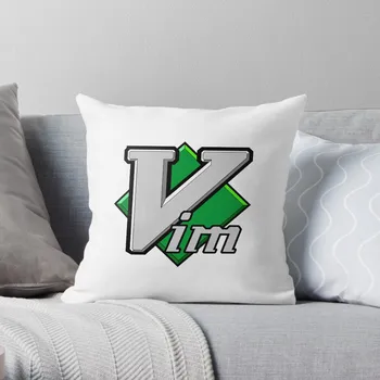 Официальный логотип Vim (белый фон) Подушка-плед, диванные подушки, эластичный чехол для диванных наволочек, Декоративная подушка на заказ