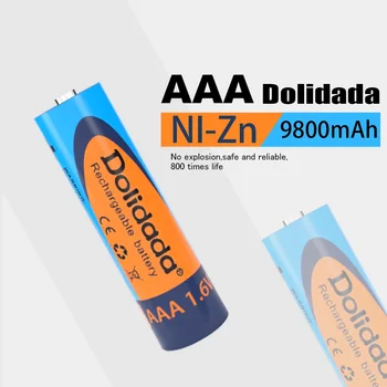 Перезаряжаемые батареи Ni-Zn AAA 1,6 В 9800 мАч для дистанционного управления, игр, игрушек, компьютера, часов, радио, видео, детектора дыма
