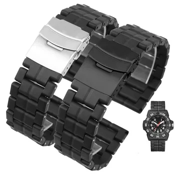 Пластиковый стальной ремешок для часов Luminox 3051 3050 watch band спортивные мужские часы аксессуары 23 мм ремешок для часов ремешки черный
