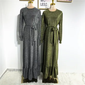Платье Abaya Повседневное с легкой полосой, платья из атласа и полиэстера для взрослых, Джилбаб, хорошо продается