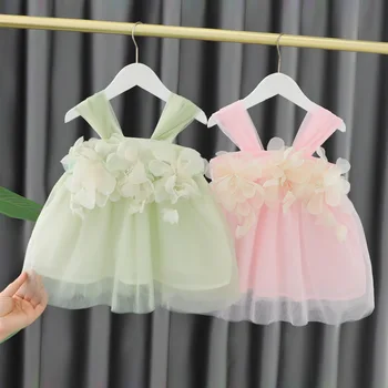 Платье для девочек Лето 2023, детские праздничные платья принцессы, одежда для детей от 1 до 5 лет, детские свадебные костюмы, платья-пачки, юбка