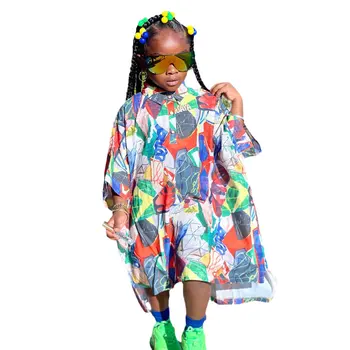 Платья-рубашки с длинными рукавами для девочек с цветными блоками, осенняя одежда для малышей, свободное платье принцессы для девочек, детское длинное платье 8 лет