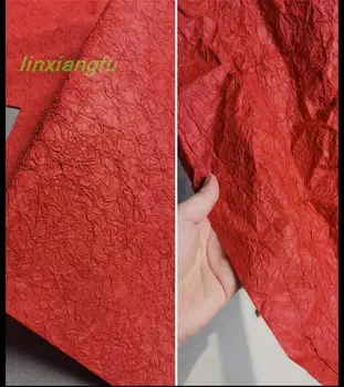 Плиссированная ткань, красная двухслойная текстурная ткань с цветочным рисунком, моделирующая дизайнерскую ткань для тяжелой промышленности, креативное украшение diy art fabric.