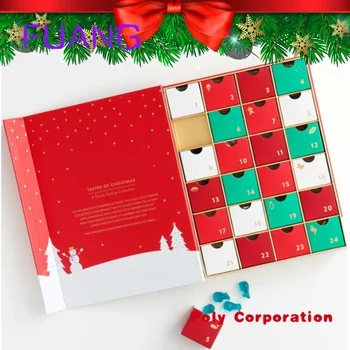 Подарочная коробка из переработанного декоративного картона и бумаги, индивидуальные красивые Адвент-календари на Рождество, Упаковочная коробка для малого бизнеса