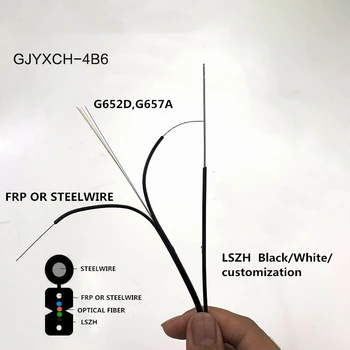 Подвесной кабель FTTH со Стальным элементом Однорежимный Симплексный G657A1 OS1 1000 м Волоконно-Оптический Кабель Наружный, 1 км